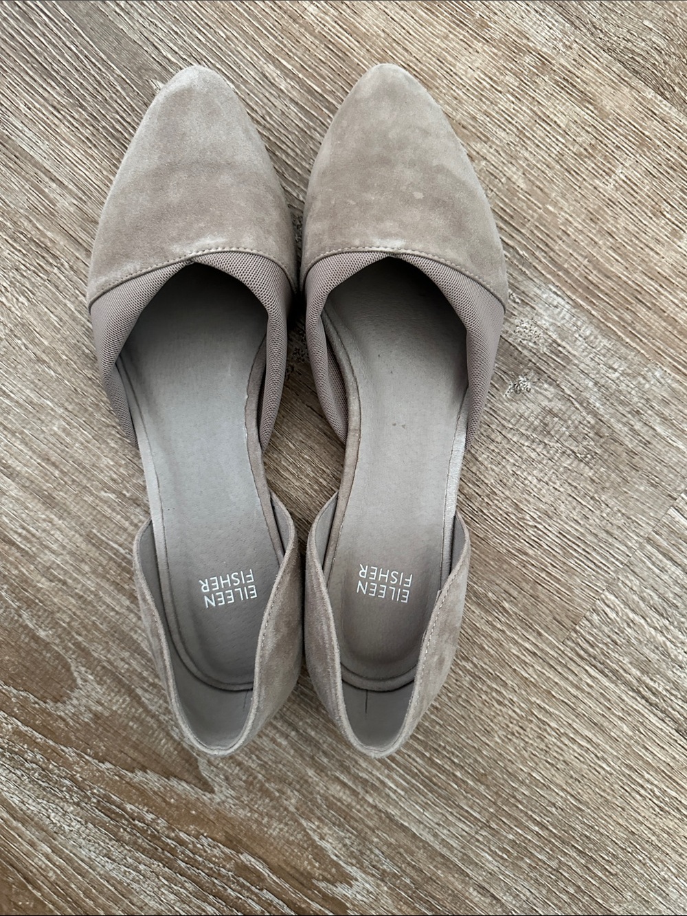 Eileen Fisher Blush Suede D'Orsay Flats